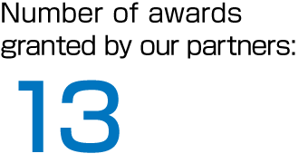 Number of awards granted by our partners: 13